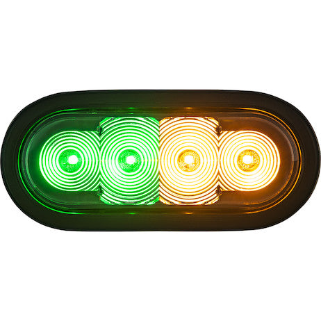 Load image into Gallery viewer, 6 Inch LED Oval Strobe Light with Amber LEDs and Clear Lens
