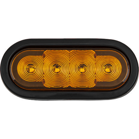 Load image into Gallery viewer, 6 Inch LED Oval Strobe Light with Amber LEDs and Amber Lens
