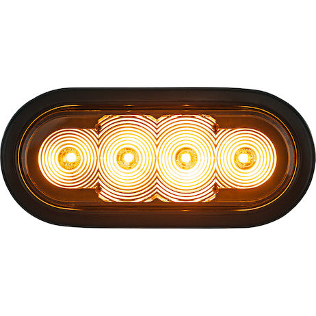 Load image into Gallery viewer, 6 Inch LED Oval Strobe Light with Blue LEDs and Clear Lens
