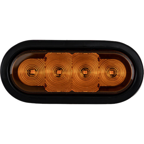 Load image into Gallery viewer, 6 Inch LED Oval Strobe Light with Amber LEDs and Amber Lens
