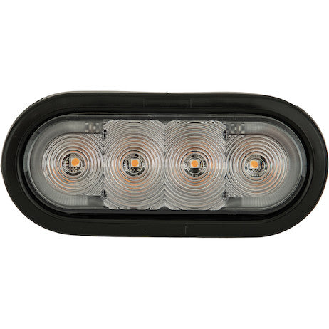 Load image into Gallery viewer, 6 Inch LED Oval Strobe Light with Amber LEDs and Clear Lens
