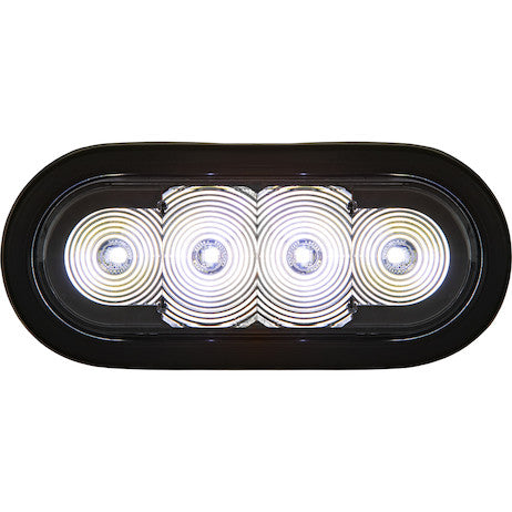 6 Inch LED Oval Strobe Light with Clear LEDs and Clear Lens