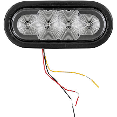 Load image into Gallery viewer, 6 Inch LED Oval Strobe Light with Red/Blue LEDs and Clear Lens

