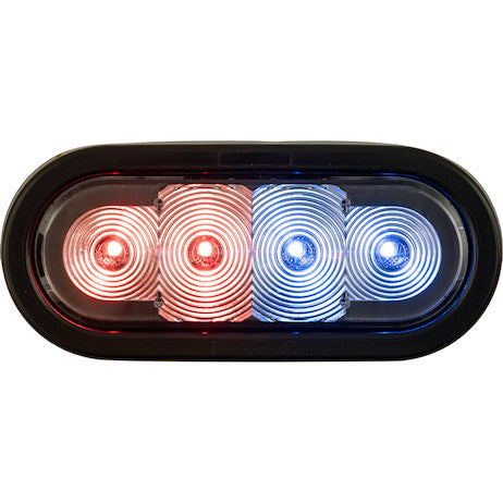 Load image into Gallery viewer, 6 Inch LED Oval Strobe Light with Red/Blue LEDs and Clear Lens
