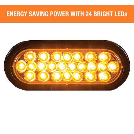 Load image into Gallery viewer, 6 Inch Amber Oval Recessed Strobe Light With 24 LED
