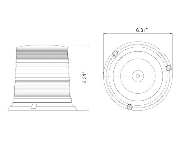 Load image into Gallery viewer, 6.5 Inches by 6.5 Inch Incandescent Beacon Strobe Light

