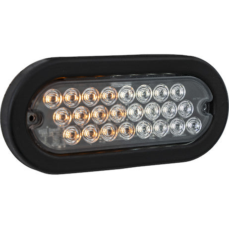 Load image into Gallery viewer, 6 Inch Quad Flash Oval Recessed Strobe Light - Amber/Clear
