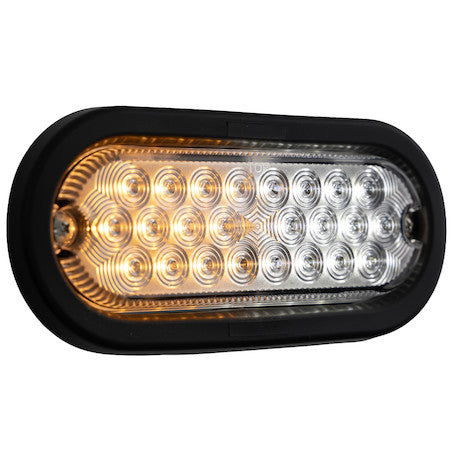 6 Inch Quad Flash Oval Recessed Strobe Light - Amber/Clear