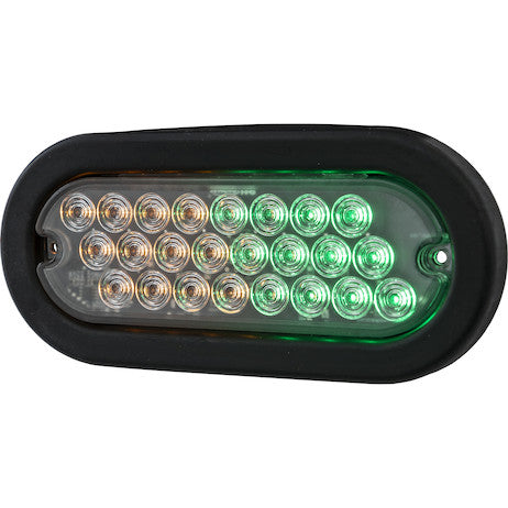 Load image into Gallery viewer, 6 Inch Quad Flash Oval Recessed Strobe Light - Amber/Green
