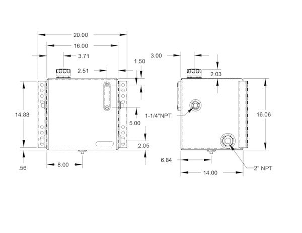 Load image into Gallery viewer, 15 Gallon Stainless Steel Bulkhead Hydraulic Reservoir With 10 Micron Filter
