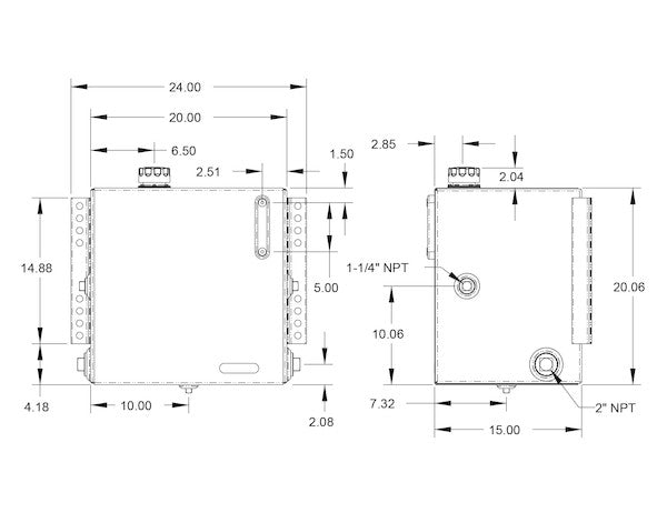 Load image into Gallery viewer, 25 Gallon Side Mount Steel Hydraulic Reservoir With 10 Micron Filter
