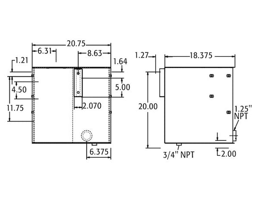 30 Gallon Stainless Steel Bulkhead Hydraulic Reservoir With 25 Micron Filter