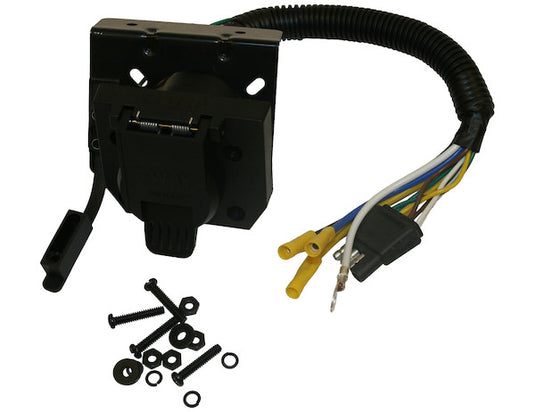 7-Way Dual-Plug Trailer Connector with 10 Inch Prewired Harness