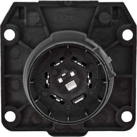 7-Way Black Plastic Flat Pin Truck Receptable