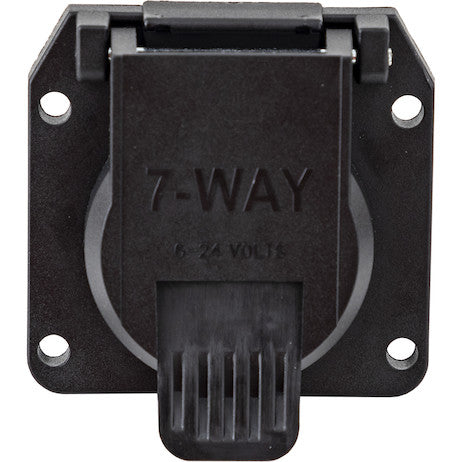 Load image into Gallery viewer, 7-Way Black Plastic Flat Pin Truck Receptable
