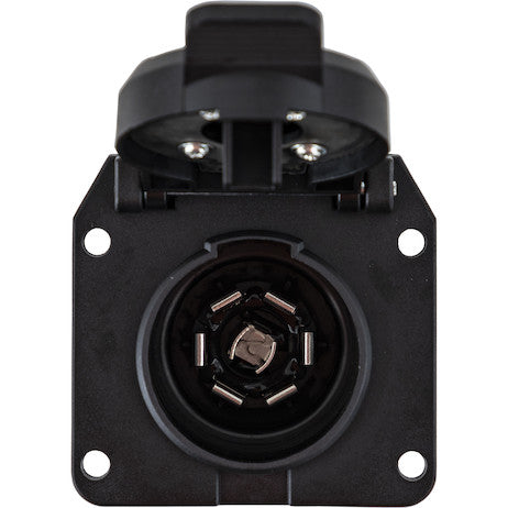 7-Way Black Plastic Flat Pin Truck Receptable