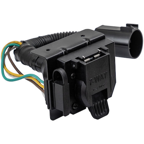 7-Way Dual-Plug OEM Trailer Connector with 8 Inch Prewired Cable
