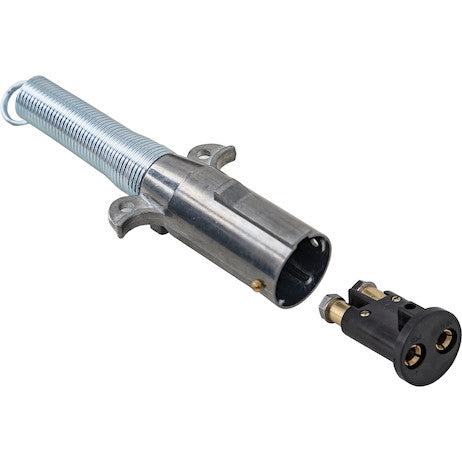 2-Way Die-Cast Zinc Trailer Connector -Trailer Side - Vertical Pins with Spring