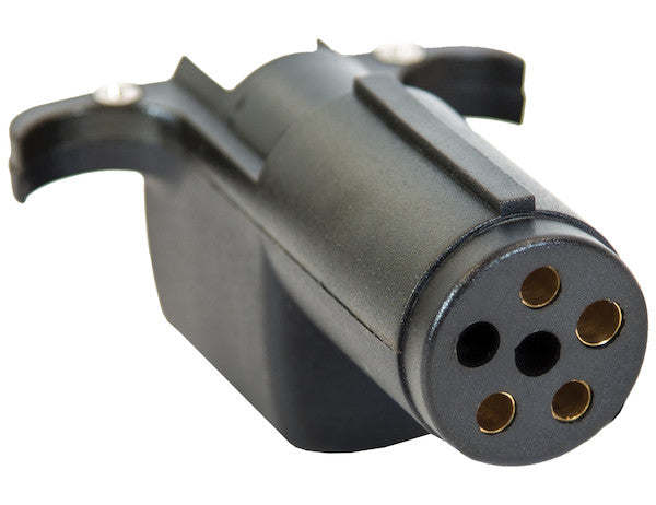 Load image into Gallery viewer, 6-Way Round to 4-Flat Plastic Trailer Connector Adapter
