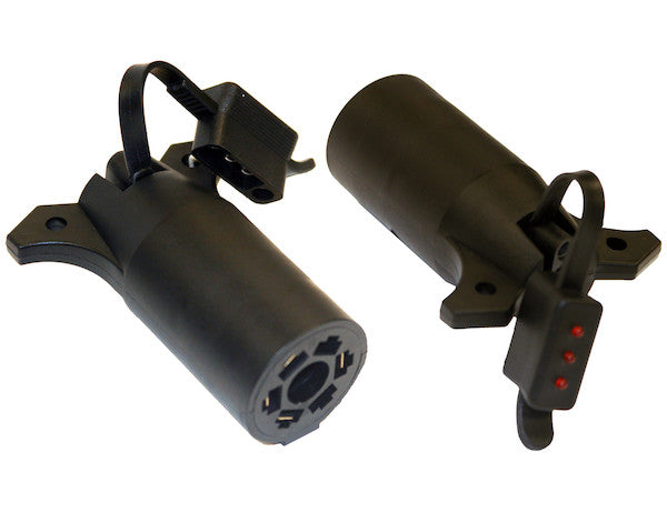 Load image into Gallery viewer, 7-Way Flat to 4-Flat Plastic Trailer Connector Adapter with LED Tester
