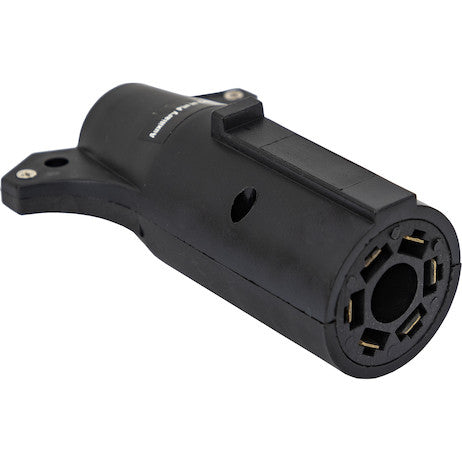 7-Way Flat to 6-Way Round Plastic Trailer Connector Adapter
