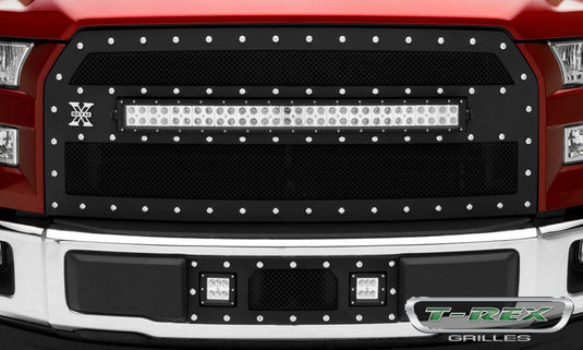 T-Rex Torch Black Mesh Lighted LED Bumper Insert — 2015-2017 Ford F-150 - TRE-6325731 - Absolute Autoguard