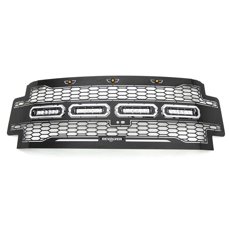 Load image into Gallery viewer, T-Rex Revolver Black Laser Mesh Lighted Grille — 2017-2019 Ford - TRE-6515631 - Absolute Autoguard
