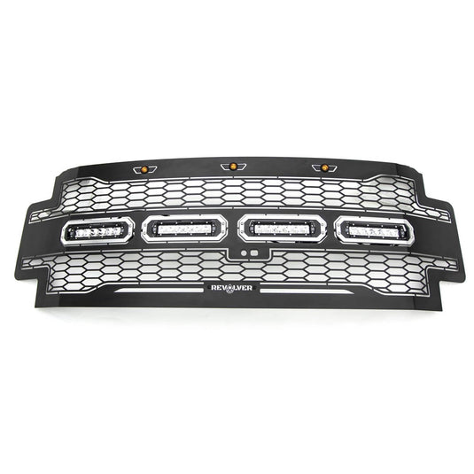 T-Rex Revolver Black Laser Mesh Lighted Grille — 2017-2019 Ford - TRE-6515631 - Absolute Autoguard