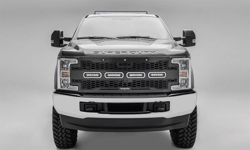 Load image into Gallery viewer, T-Rex Revolver Black Laser Mesh Lighted Grille — 2017-2019 Ford - TRE-6515631 - Absolute Autoguard
