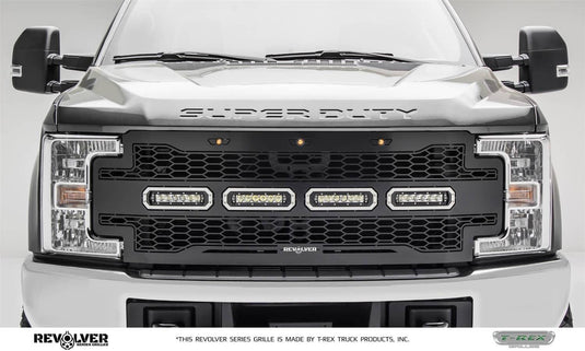 T-Rex Revolver Black Laser Mesh Lighted Grille — 2017-2019 Ford - TRE-6515641 - Absolute Autoguard