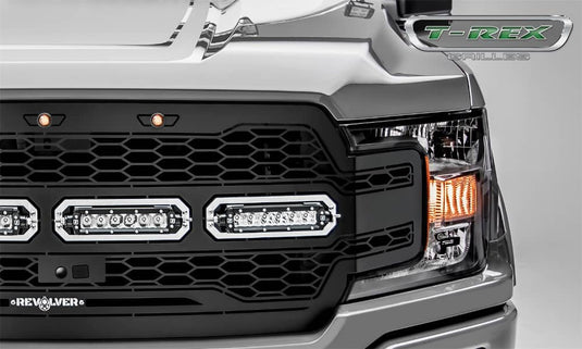T-Rex Revolver Black Laser Mesh Lighted Grille — 2018-2020 Ford F-150 - TRE-6515791 - Absolute Autoguard
