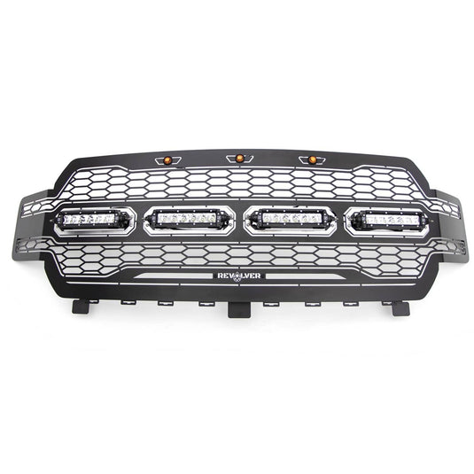 T-Rex Revolver Black Laser Mesh Lighted Grille — 2018-2020 Ford F-150 - TRE-6515841 - Absolute Autoguard