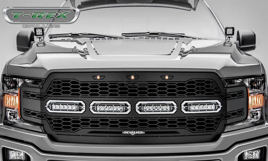 T-Rex Revolver Black Laser Mesh Lighted Grille — 2018-2020 Ford F-150 - TRE-6515841 - Absolute Autoguard