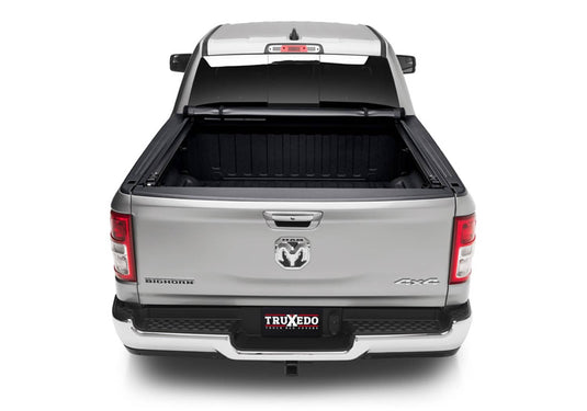 TruXedo Pro X15 Soft Roll-Up Tonneau Cover, 5'7" Bed, With RamBox, Excluding Factory Tri-Fold Cover with Black Rails - 2019-2026 Ram 1500