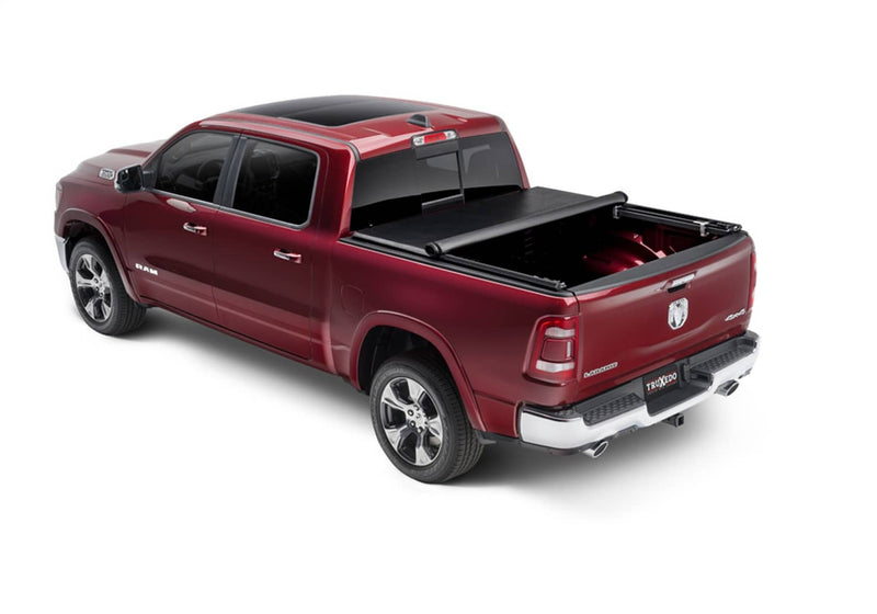 Load image into Gallery viewer, TruXedo TruXport Soft Roll-Up Tonneau Cover, 5'7" Bed, With RamBox, Excluding Factory Tri-Fold Cover with Black Rails - 2019-2026 Ram 1500
