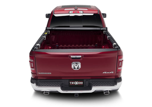 TruXedo TruXport Soft Roll-Up Tonneau Cover, 5'7" Bed, With RamBox, Excluding Factory Tri-Fold Cover with Black Rails - 2019-2026 Ram 1500