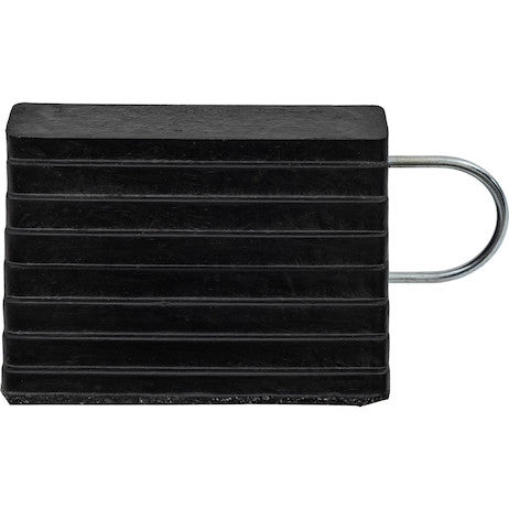 Heavy Duty Rubber Wheel Chock with U-Wire Handle 9.63x7.5x5.88 Inch