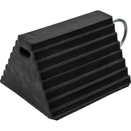 Heavy Duty Rubber Wheel Chock with U-Wire Handle 9.63x7.5x5.88 Inch