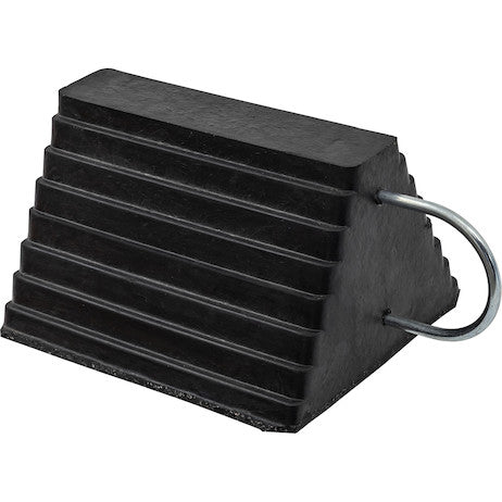 Heavy Duty Rubber Wheel Chock with U-Wire Handle 9.63x7.5x5.88 Inch