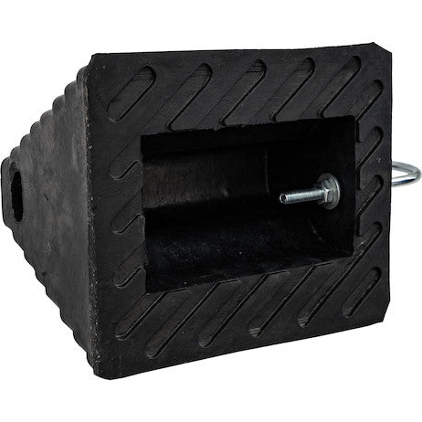 Load image into Gallery viewer, Heavy Duty Rubber Wheel Chock with U-Wire Handle 9.63x7.5x5.88 Inch
