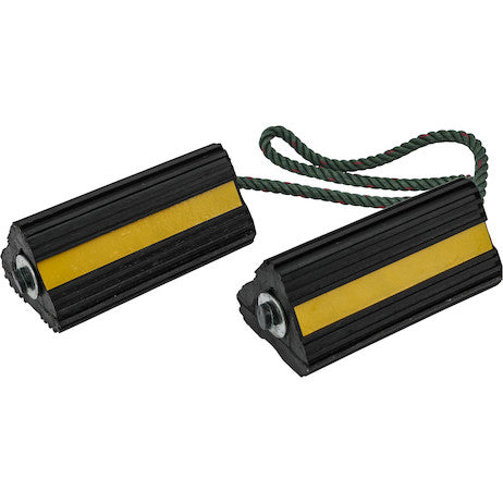 Load image into Gallery viewer, Rubber Wheel Chock Set 4x4x8 Inch with 3 Foot Rope
