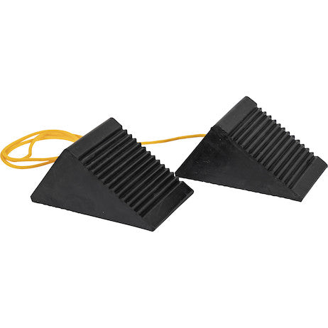 Load image into Gallery viewer, Mini Rubber Wheel Chock Set 3x5x2.25 Inch with 3 Foot Rope
