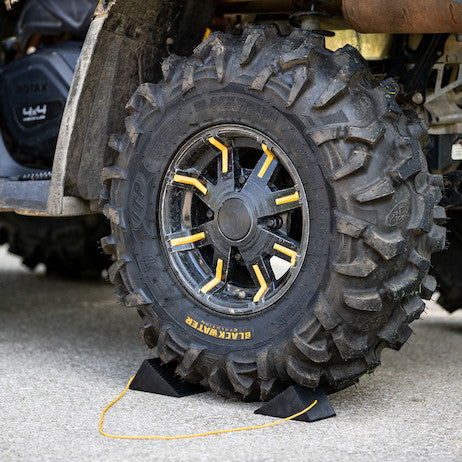 Load image into Gallery viewer, Mini Rubber Wheel Chock Set 3x5x2.25 Inch with 3 Foot Rope
