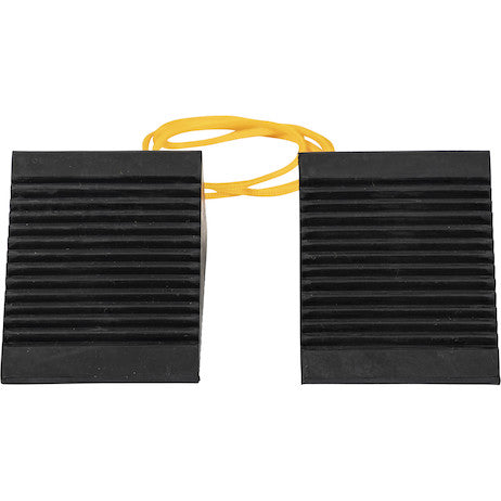 Load image into Gallery viewer, Mini Rubber Wheel Chock Set 3x5x2.25 Inch with 3 Foot Rope
