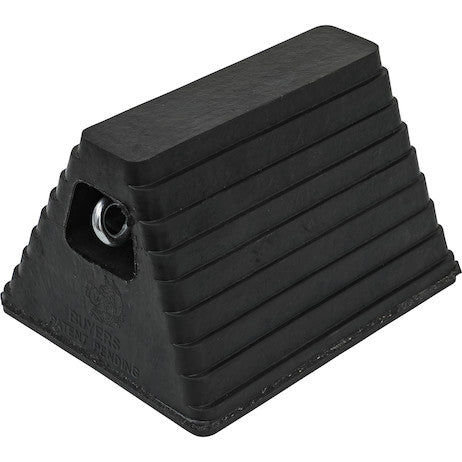 Load image into Gallery viewer, Heavy Duty Rubber Wheel Chock with Recessed Chain Eye 10x8x6 Inch
