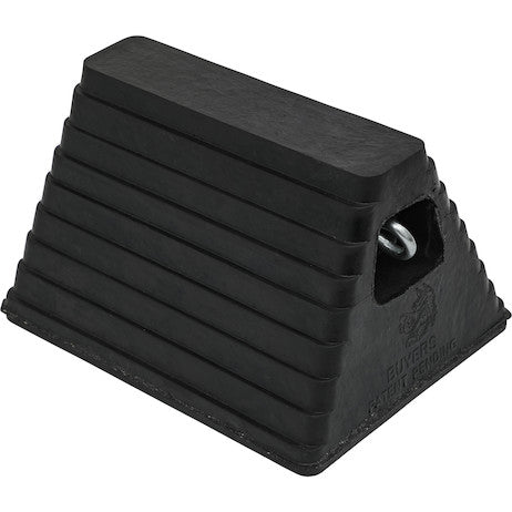Heavy Duty Rubber Wheel Chock with Chain Eye 10x8x6 Inch