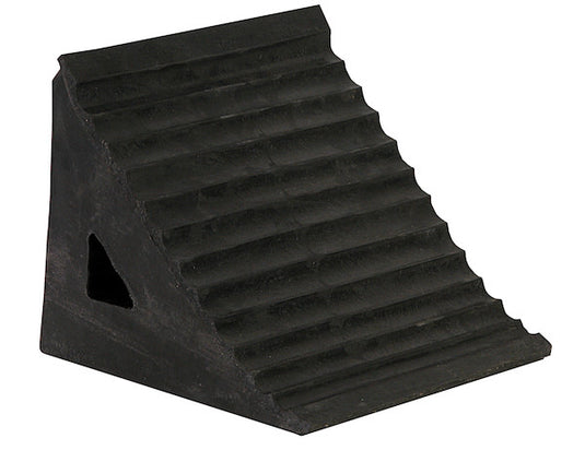 Rubber Wheel Chock with Chain Eye 9.5x7x7 Inch