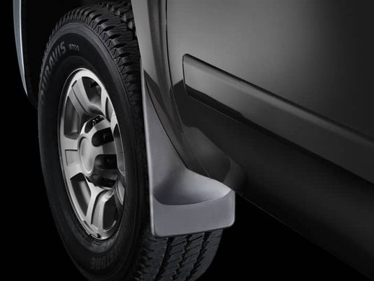 WeatherTech No-Drill MudFlaps, Front, Black, Without Fender Flares - 2007-2014 Chevrolet Silverado 1500/Silverado 2500 HD/Silverado 3500 HD