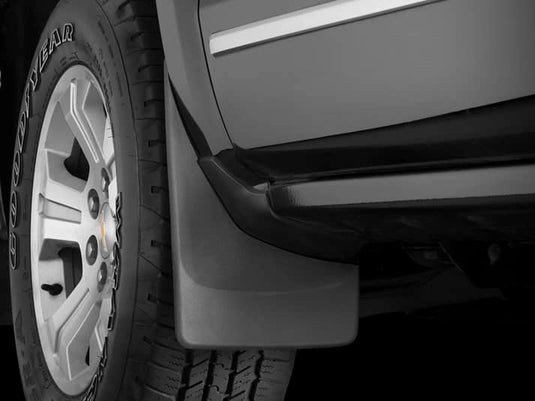 WeatherTech No-Drill MudFlaps, Front, Black - 2014-2019 Chevrolet Silverado 1500/Silverado 1500 LD/Silverado 2500 HD/Silverado 3500 HD