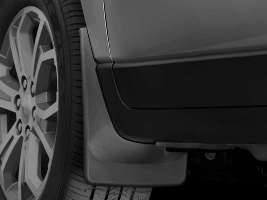 WeatherTech No-Drill MudFlaps, Front, Black, Excluding Denali - 2013-2017 GMC Acadia/Acadia Limited